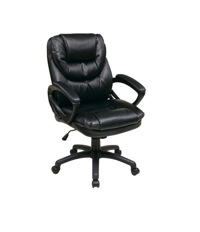 Stratford black faux cheap leather executive office chair